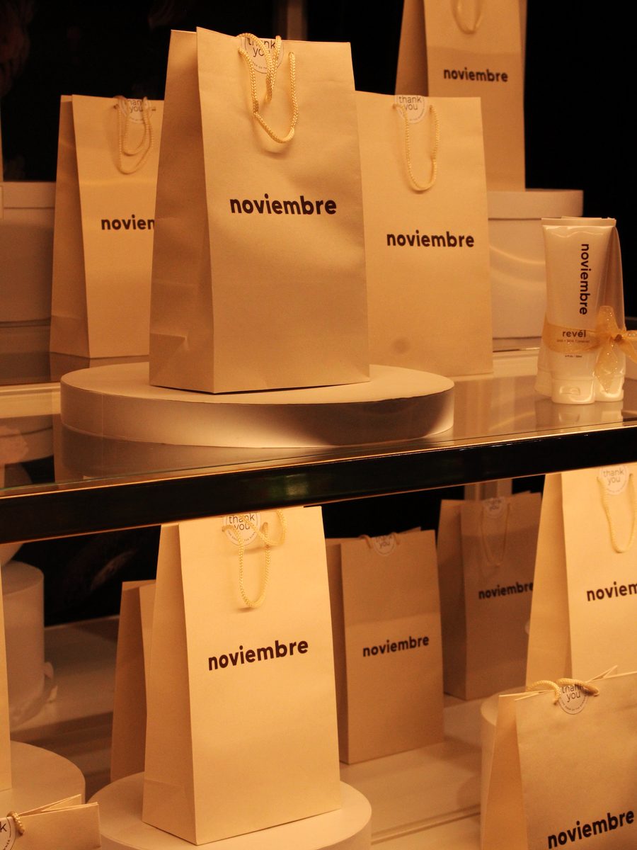 noviembre gift bags on the shelves